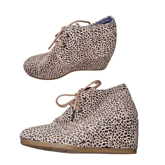 Mint 🔥 TOMS CHEETAH wedge ankle boots booties women’s size 6 - Picture 11 of 12